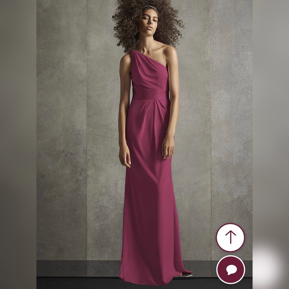White by Vera Wang One Shoulder Dress - Wine- size 4